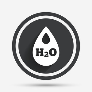 h2o 水滴签名图标。撕裂符号