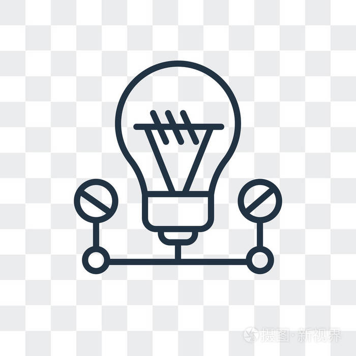 灯泡矢量图标隔离在透明背景, 灯泡标志设计