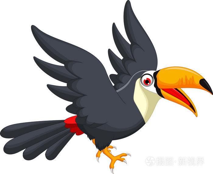 可爱回力卡通巨嘴鸟鸟飞