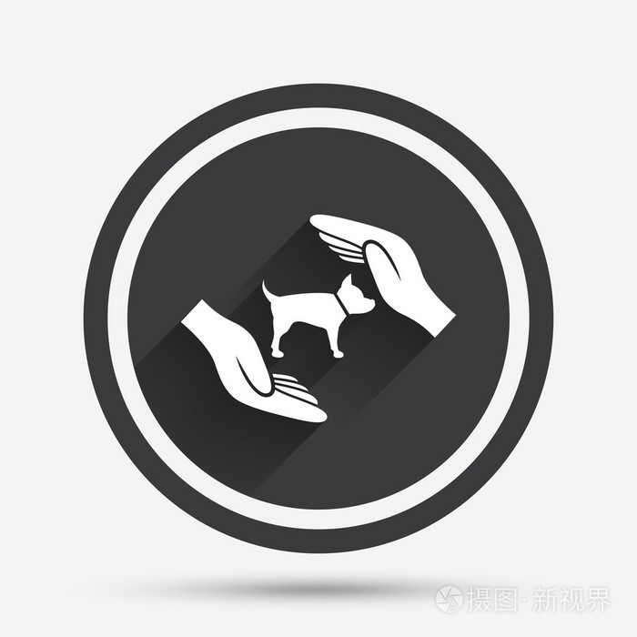 保护动物宠物标志图标。手