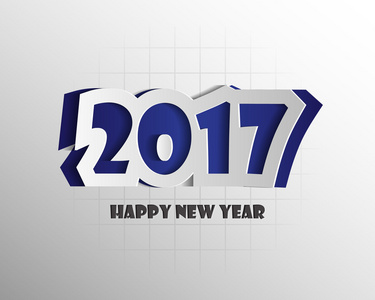 快乐新的 2017 年。问候卡。多彩的设计。矢量