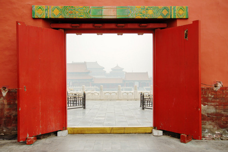 在北京故宫的红门图片