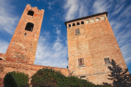 Longiano, 弗利切塞纳, 意大利 山上古村落的中世纪马拉泰斯塔城堡