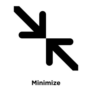 最小化图标矢量隔离在白色背景上, 徽标概念最小化标志的透明背景, 实心黑色符号