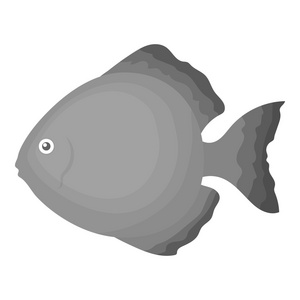 铁饼鱼图标单色。 索氏水族馆鱼图标