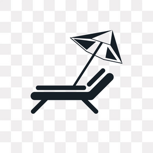 太阳伞矢量图标隔离在透明背景上, 太阳伞徽标概念