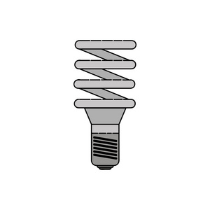 电力平面图标。节能灯泡