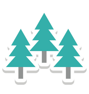 松树, 常青树孤立的矢量图标可以修改任何样式