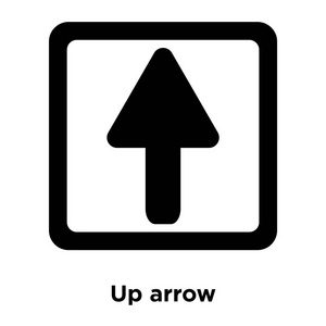 上箭头图标矢量隔离在白色背景上, 标志概念上箭头符号上的透明背景, 填充黑色符号