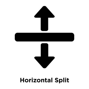 拆分箭头符号水平拆分图标矢量在白色背景下分离, 标志概念的水平分裂