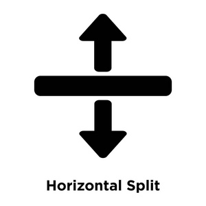 水平拆分图标矢量在白色背景下分离, 标志概念的水平分裂标志在透明背景, 实心黑色符号