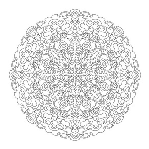 曼荼罗着色书矢量图