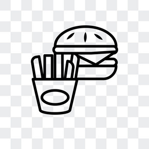 快速食品矢量图标在透明背景下分离, 快餐标志设计