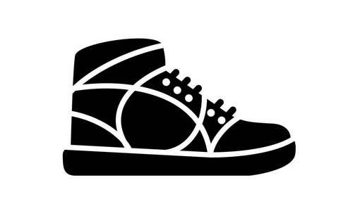 跑鞋图标。健身和运动的简单例证, 健身鞋。白色背景上的矢量符号商店图形