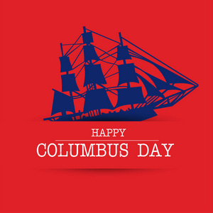 哥伦布快乐日。趋势书法。矢量插图。伟大的节日礼品卡或横幅或海报