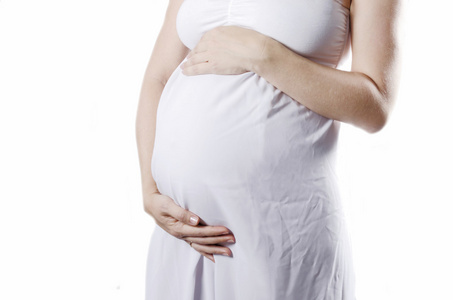 妇女怀孕被隔绝在白色