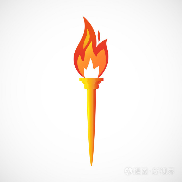 火炬与熊熊燃烧的烈火插画-正版商用图片0t1wma-摄图新视界