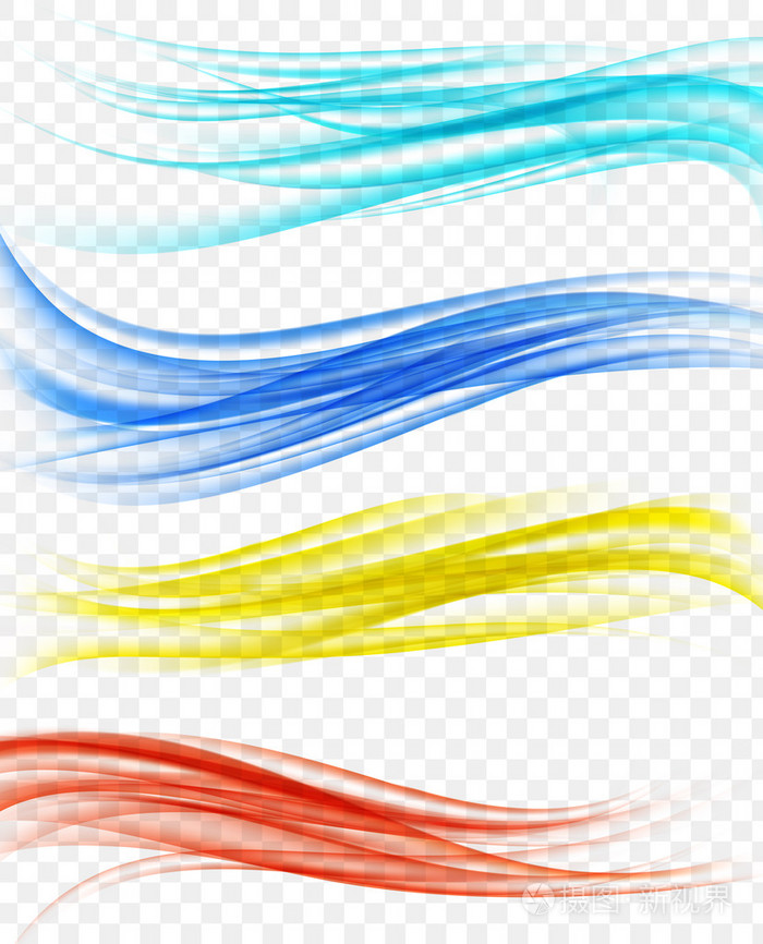 设置的抽象背景与波浪曲线运动.矢量图