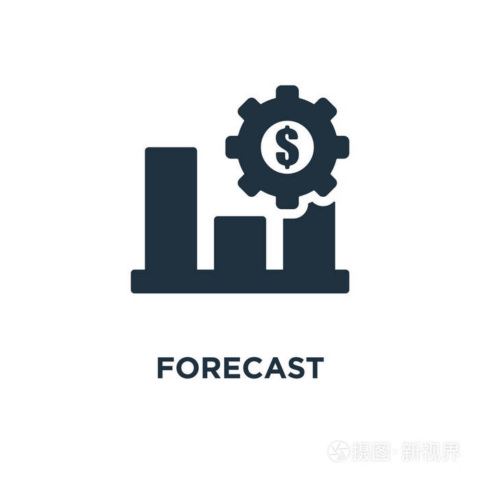 预测图标.黑色填充矢量图.在白色背景上预测符号.可用于网络和移动