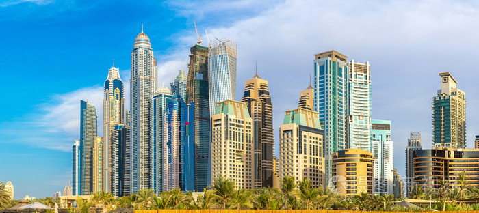 迪拜的全景