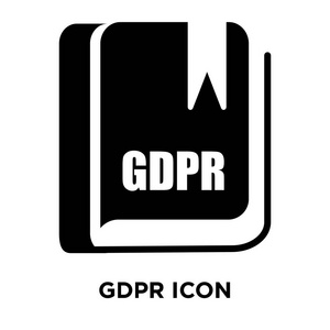 Gdpr 图标矢量隔离在白色背景上, 标志概念的 Gdpr 标志在透明的背景, 充满黑色符号