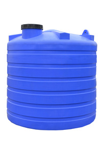 塑料水和液体桶工业容器隔离在白色背景的存储
