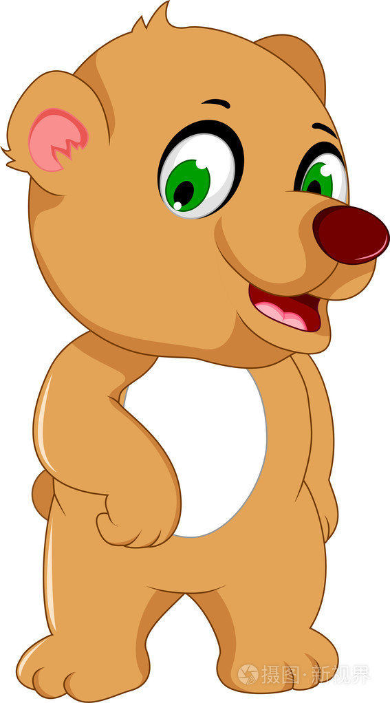 可爱熊卡通摆姿势