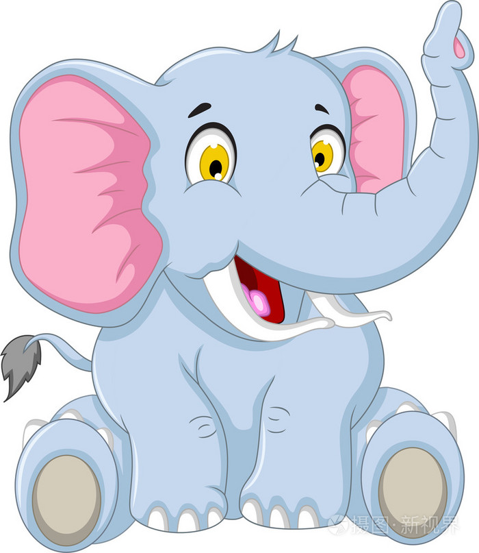 可爱的大象卡通摆姿势照片-正版商用图片0t289b-摄图新视界
