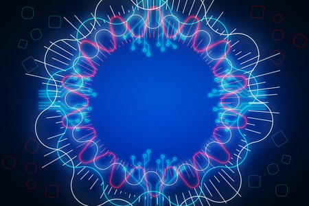 创意圆形数码图案背景。设计和网页横幅概念。3d 渲染
