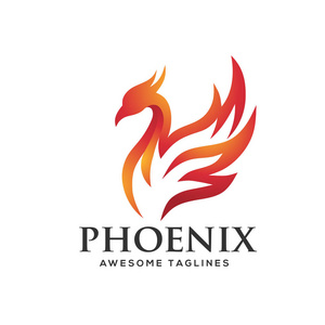豪华凤凰标志概念, 最佳凤凰鸟标志设计照片