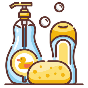 婴儿洗发水 linecolor 插画照片