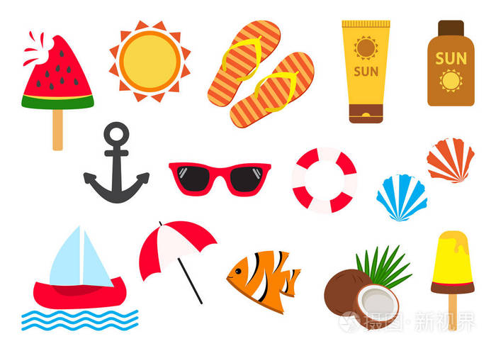 夏天一套.矢量图