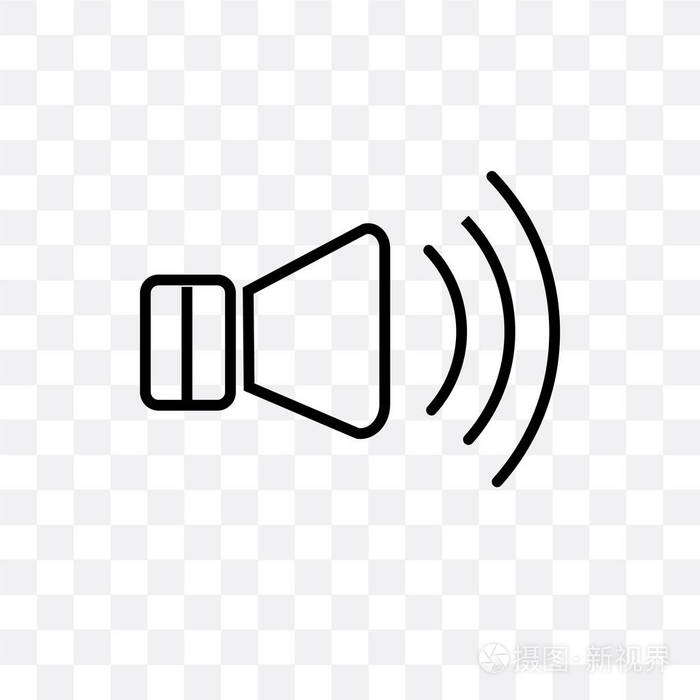 在透明背上隔离的高音量扬声器矢量图标