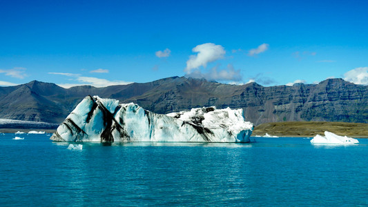 环礁湖 Jokulsarlon 冰川湖和冰山，冰岛