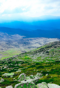 令人惊叹的山谷景观, 夏季, 高山绿地