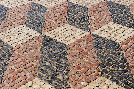 葡萄牙的街道典型地板的细节