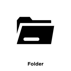 文件夹图标矢量隔离在白色背景上, 徽标概念的文件夹标志上透明背景, 实心黑色符号