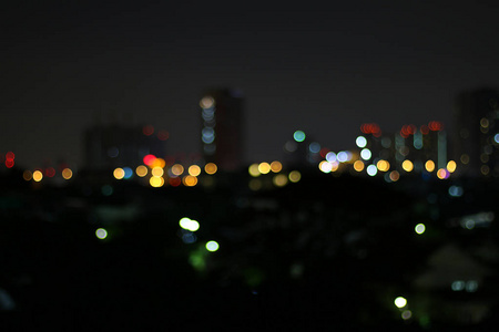 模糊五颜六色的夜景背景, 抽象夜模糊城市与散景五颜六色的光背景, 模糊的散焦发光的颜色背景