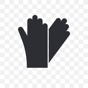 手套矢量图标隔离在透明的背景, 手套徽标