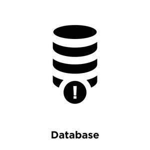 数据库图标矢量隔离在白色背景上, 标识数据库标志概念的透明背景, 填充黑色符号