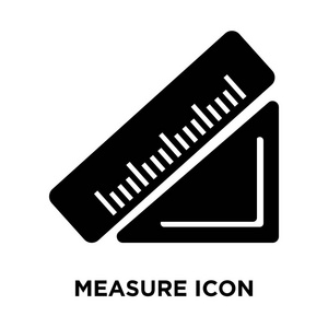测量图标矢量隔离在白色背景上, 标志概念的测量标志在透明背景, 实心黑色符号