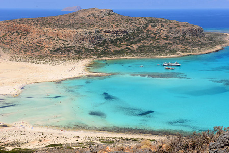 希腊岛克里特岛著名的 Balos 泻湖