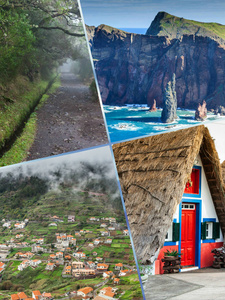 马德拉岛葡萄牙旅游照片拼贴画