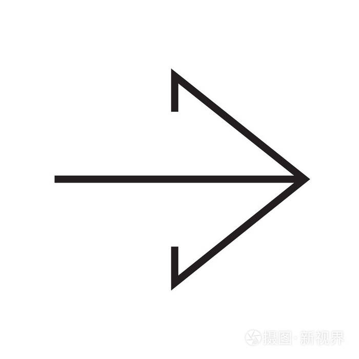 白色backgr上的右箭头图标矢量符号和符号