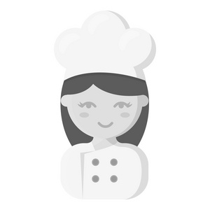 厨师单色的图标。针对 web 和移动设计的插图