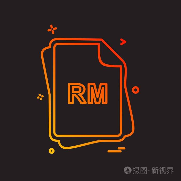 Rm 文件类型图标设计向量