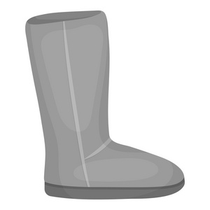 Ugg 靴子在白色背景上孤立的单色风格的图标。鞋子象征股票矢量图