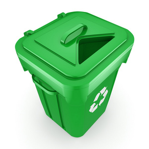 3d 渲染绿色回收箱