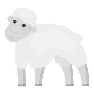 羊图标单色。单个生物 生态 有机产品图标从大牛奶单色
