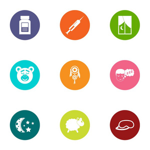 催眠图标设置, 平面样式插画